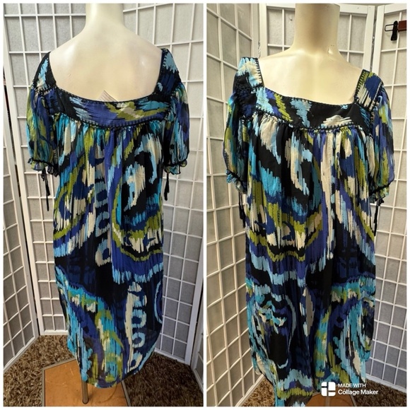 Dressbarn,Woman,Sundres Dress,Multicolor,Sz 14,Short Sleeve,Knee length,Loose.! - Picture 1 of 13